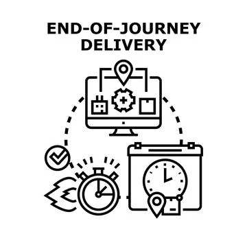 Managing end of journey delivery operations and logistics 스톡 일러스트