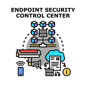 Managing endpoint security control center network system イラスト素材