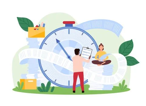 Managing Extensive Paperwork and Deadlines concept Illustration