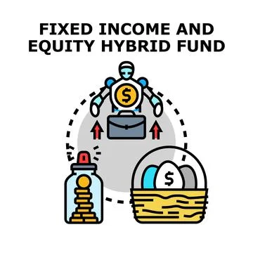 Managing fixed income and equity hybrid fund investment Stock Illustration