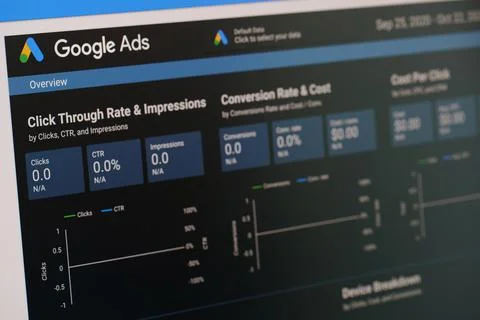 Managing google ads Stock Photos