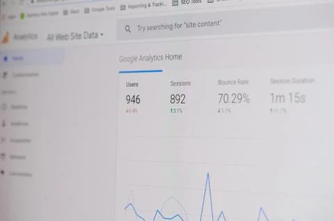 Managing google analytics Stock Photos