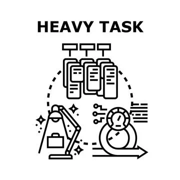 Managing heavy task load and project workflow development 스톡 일러스트