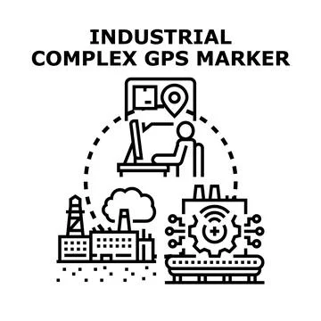 Managing industrial complex location and smart logistics tracking Stock Illustration