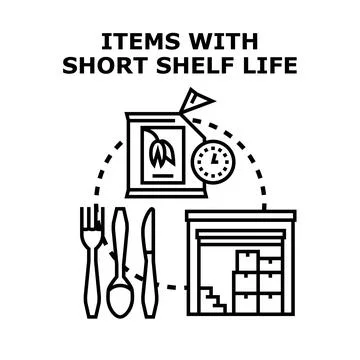 Managing inventory of perishable items with limited shelf life Stock Illustration