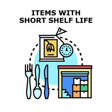 Managing inventory of perishable items with limited shelf life Stock Illustration