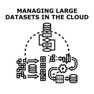 Managing large datasets in cloud storage platform イラスト素材