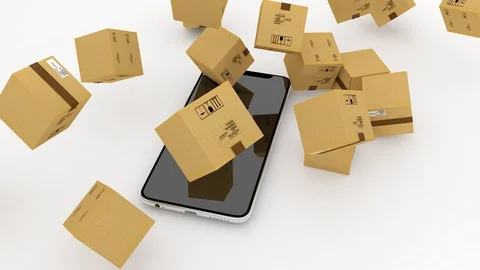 Managing mail logistics through the phone, smartphone. receiving a large amount Video stock 102177130