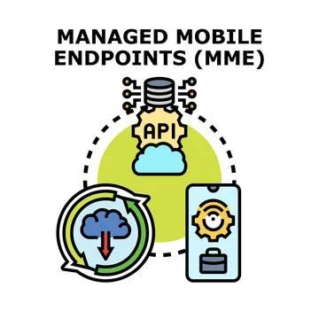 Managing mobile endpoints system network security concept Stockillustratie