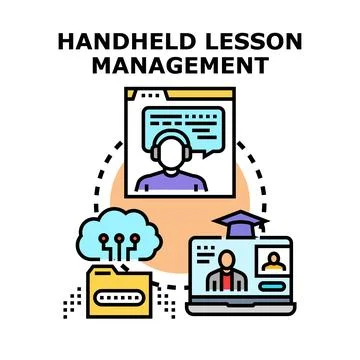 Managing online lessons via remote education technology イラスト素材