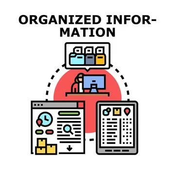 Managing organized information flow with digital technology Stock-Illustration