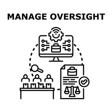 Managing oversight process with business control and legal compliance Illustrazione stock