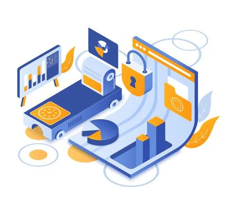 Managing personal data using and security policy Stock Illustration