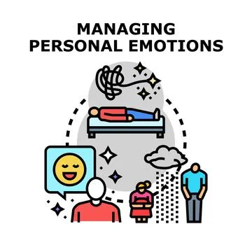 Managing personal emotions concept vector illustration Stock Illustration