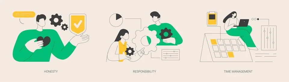 Managing position abstract concept vector illustrations. Illustrazione stock