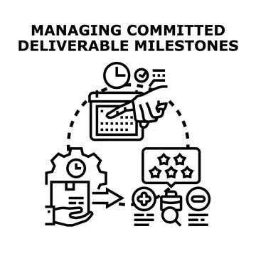 Managing project deliverables and milestone achievement planning Stock Illustration
