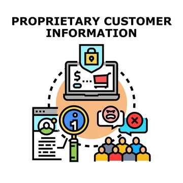 Managing proprietary customer information and data security Illustrazione stock