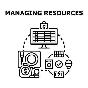 Managing resources planning and optimization concept Stock Illustration