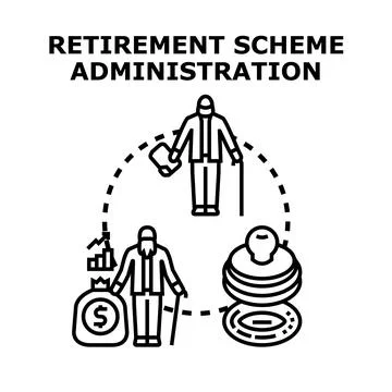 Managing retirement scheme administration for elder security Stock Illustration
