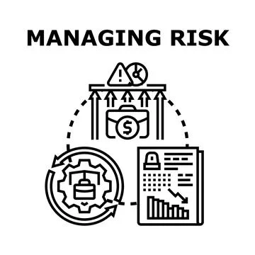 Managing risk business process workflow concept vector Stock Illustration