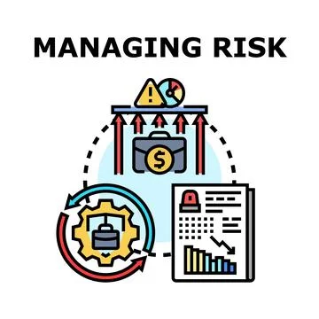 Managing risk business process workflow concept vector イラスト素材