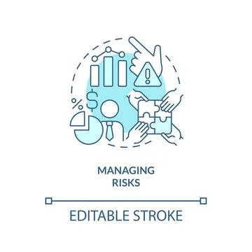 Managing risks turquoise concept icon Stock Illustration