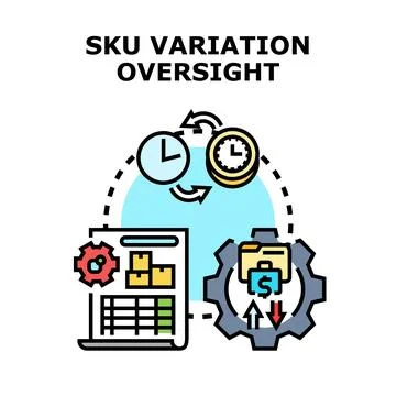Managing sku variation oversight process data Stock Illustration