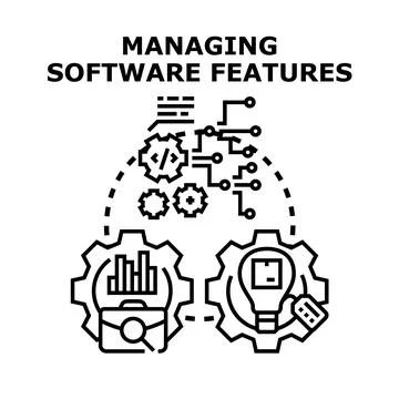 Managing software features development and optimization process 스톡 일러스트