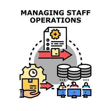 Managing staff operations and workforce processes 스톡 일러스트