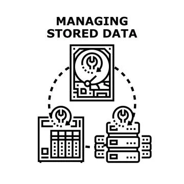 Managing stored digital data vector illustration concept 스톡 일러스트