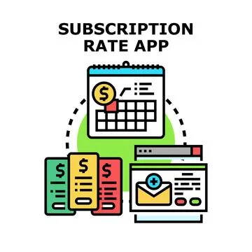 Managing subscription rates and payment schedules Stock Illustration