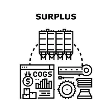 Managing surplus goods and economic inventory control Stock Illustration