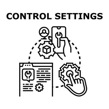 Managing system control settings for digital customization Stock Illustration