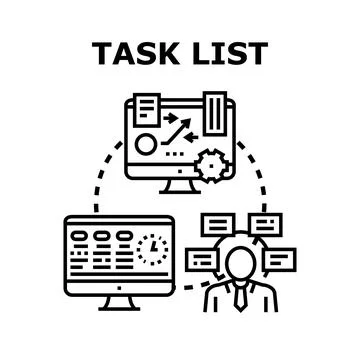 Managing tasks, planning strategy, and organizing work process Stock Illustration