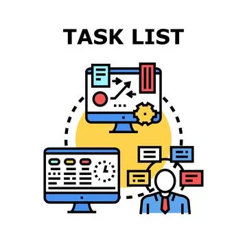 Managing tasks, planning strategy, and organizing work process イラスト素材