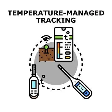 Managing temperature data with smart tracking technology Stock Illustration