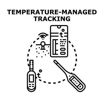 Managing temperature data with smart tracking technology Stock Illustration