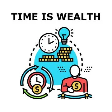 Managing time for financial wealth concept vector Stock Illustration