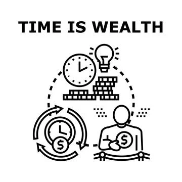 Managing time for financial wealth concept vector Illustrazione stock