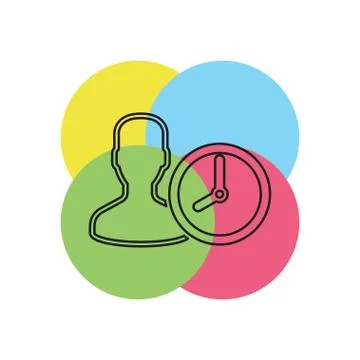 Managing time icon, vector time management Stock Illustration