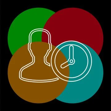 Managing time icon, vector time management Stock Illustration