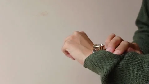 Managing time in order not to late for the meeting Stock Footage 150599192