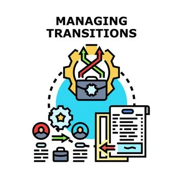 Managing transitions process for business development Illustrazione stock