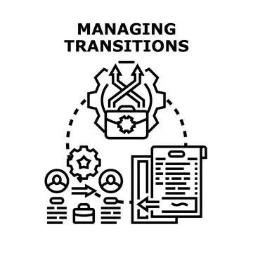 Managing transitions process for business development Stock Illustration
