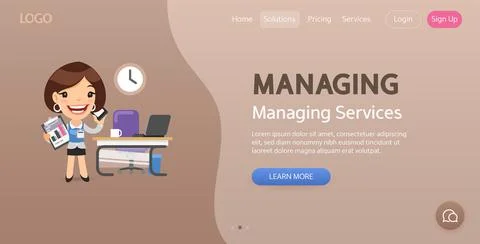 Managing Website Template Stock Illustration