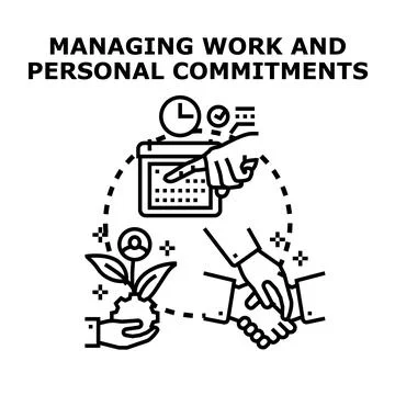 Managing work life balance and personal commitments Stock Illustration
