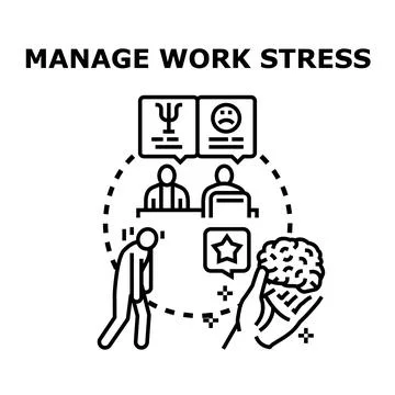 Managing work stress coping with mental overload 스톡 일러스트
