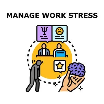 Managing work stress coping with mental overload 스톡 일러스트