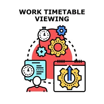 Managing work timetable and productivity schedule planning Stock Illustration