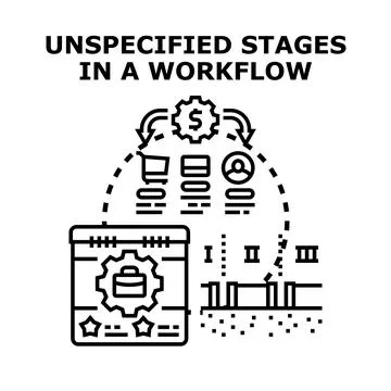 Managing workflow stages and business process tasks Stock Illustration